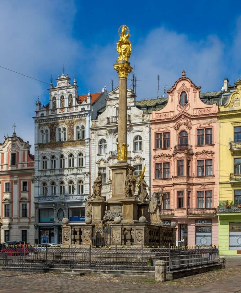 The Marian column on Republic Square, Pilsen